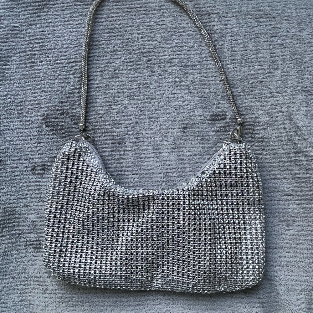 Silver Beaded Women's Bag